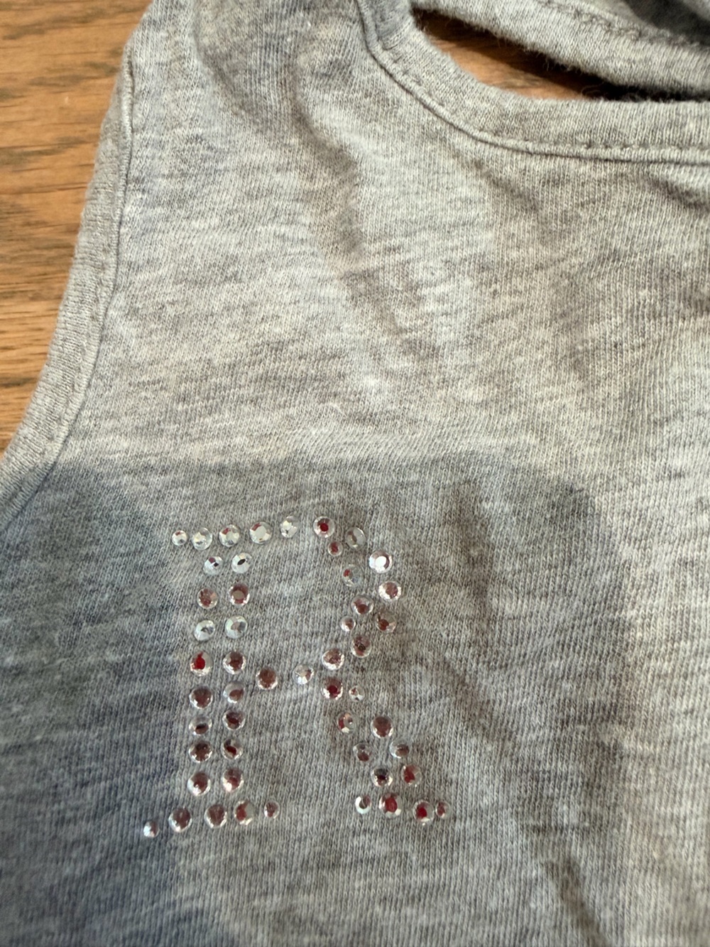 LA Made baby girl “R” initial rhinestone tank top